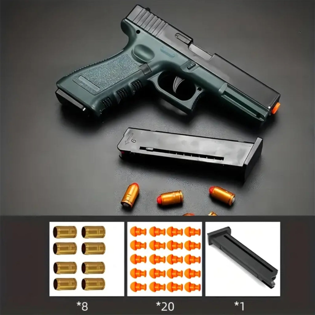 CS Shooting Airsoft Pistol Toy Gun - Soft Bullet Toy with Shell Ejection, Continuous Launch, and Durable Plastic Material