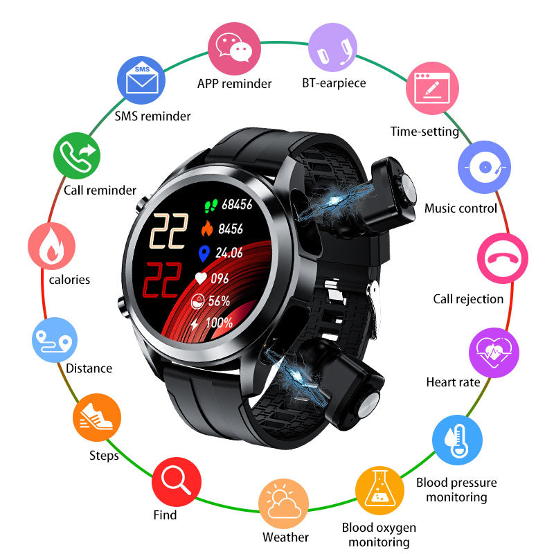 T10 TWS Smart Watch with Earbuds 2 in 1 for Men and Women iPhone and Android - IacobStores