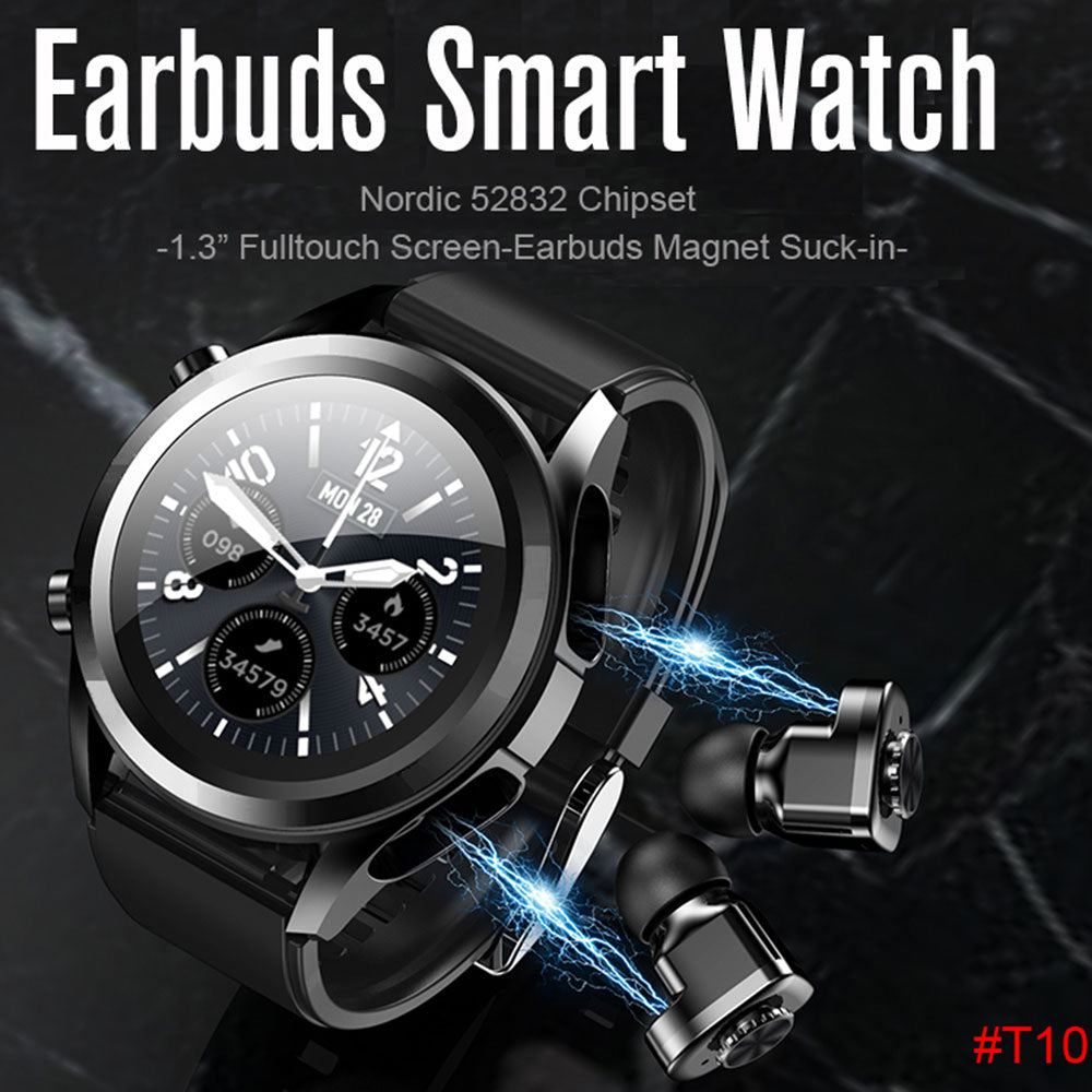 T10 TWS Smart Watch with Earbuds 2 in 1 for Men and Women iPhone and Android - IacobStores